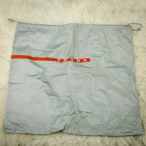 Prada Grey Gray Logo Drawstring Shoe Bag Fabric Replacement Dust Bag Cover